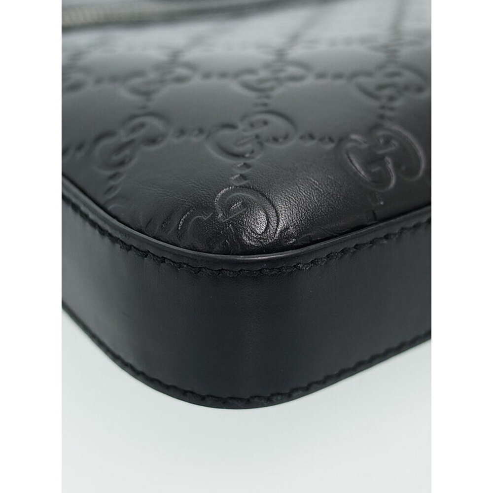 GUCCI Signature Guccissima Leather Messenger Crossbody Bag Black - Picture 7 of 9